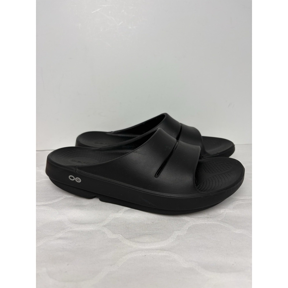 OOFOS Ooahh Sport Unisex Black Slide Slipper Recovery Sandals Sz Men 7 Women 9
